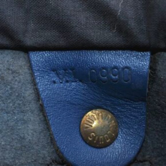 SALE! Vintage Louis Vuitton Epi Speedy 30 Blue Leather Gold Satchel Boston Bag - Picture 6 of 16